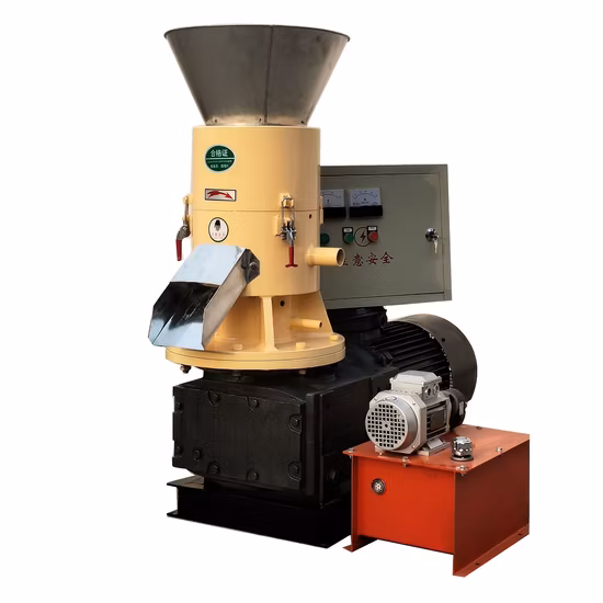 Flat Die Biomass Wood Sawdust Rice Peanut Coconut Husk Straw Grass Stalk Shaving Fuel Pellet Mill Press Making Maker Pelletizing Machine for Sale Price